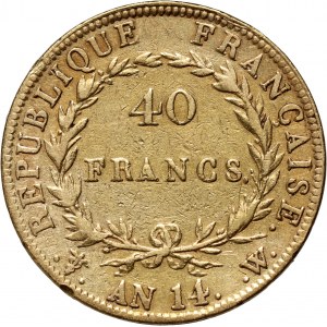 France, Napoleon I, 40 Francs AN14 W, Lille