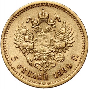 Russia, Alexander III, 5 Roubles 1889, St. Petersburg
