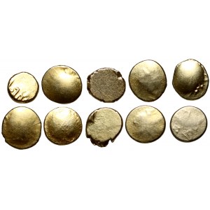 India, set of 10 x gold Fanam