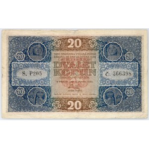 Czechoslovakia, 20 Korun 1919, P205 series