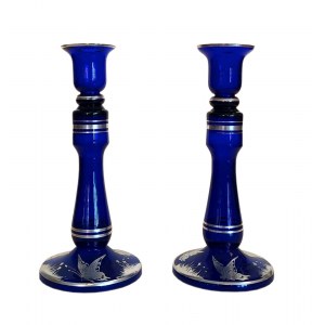 Cobalt candlesticks