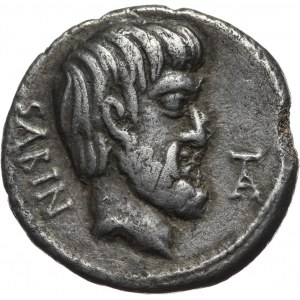 Roman Republic, L. Titurius L. f. Sabinus, Denar 89 BC, Rome