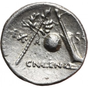 Republika Rzymska, Cornelius Lentulus Marcellinus, denar 76-75 p.n.e., Hiszpania