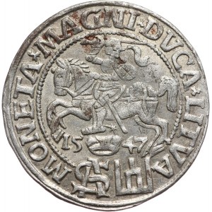 Zygmunt II August, grosz na stopę polską 1547, Wilno
