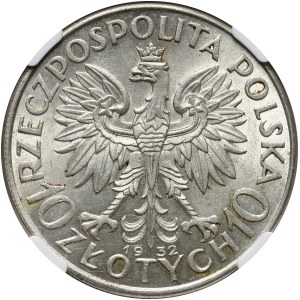 II RP, 10 złotych 1932, Londyn, głowa kobiety