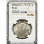 II RP, 10 złotych 1932, Londyn, głowa kobiety