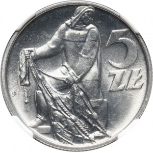 PRL, 5 złotych 1971, Rybak