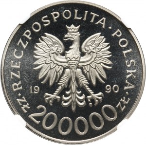 III RP, 200000 złotych 1990, Solidarność, PRÓBA, nikiel