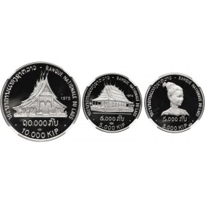 Lao, set of 2x5000 and 10000 Kip 1975