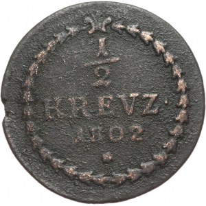 Germany, Bayern, Maximilian IV Joseph, 1/2 Kreuzer 1802, Mannheim