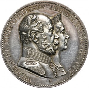 Germany, Prussia, Wilhelm I, medal, commemorating the Golden Wedding anniversary of Wilhelm I and Augusta, ND