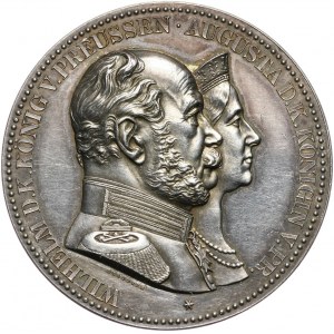 Niemcy, Prusy, Wilhelm I, medal wybity z okazji 50 rocznicy ślubu Wilhelma I i Augusty, bez daty