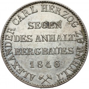 Germany, Anhalt, Alexander Charles, Taler 1846 A, Berlin