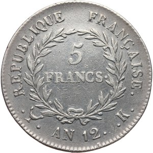 France, Napoleon I, 5 Francs An 12 K, Bordeaux