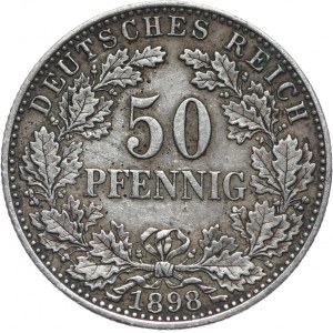 Niemcy, Cesarstwo Niemieckie, 50 fenigów 1898 A, Berlin
