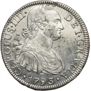 Mexico, Charles IV, 8 Reales 1793 Mo-FM