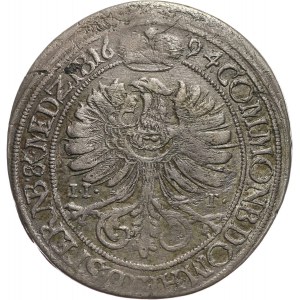 Śląsk, Księstwo Oleśnickie, Sylwiusz Fryderyk, 15 krajcarów 1694, Oleśnica