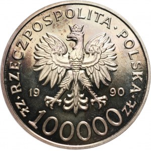 III RP, 100000 złotych 1990, Solidarność, PRÓBA, Typ D