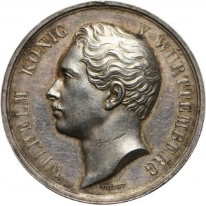 Niemcy, Wirtembergia, Wilhelm I 1816-1864, srebrny medal nagrodowy