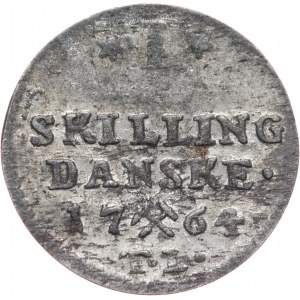 Norwegia, Fryderyk V, skilling 1764 TL