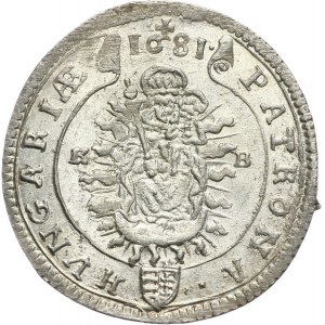 Hungary, Leopold I, 15 Kreuzer 1681 KB, Kremnitz