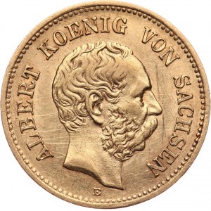 Germany, Saxony, Albert, 5 Mark 1877 E, Dresden