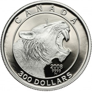 Canada, Elisabeth II, 300 Dollars 2008, Scimitar cat, Platinum