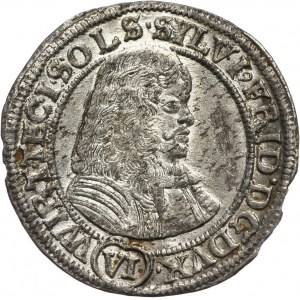 Śląsk, Księstwo Oleśnickie, Sylwiusz Fryderyk, 6 krajcarów 1674 SP, Oleśnica