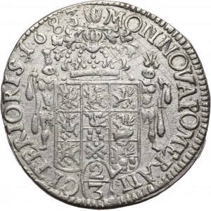 Pomorze, Karol XI, 2/3 talara (gulden) 1683, Szczecin