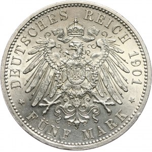 Germany, Prussia, Wilhelm II, 5 Marks 1901, Berlin, 200 Years of Prussia Kingdom