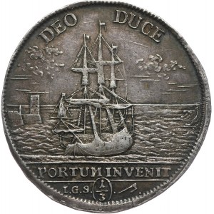 August II Mocny, 1/3 talara 1717, Drezno, śmierć Anny Zofii (matki Augusta II)