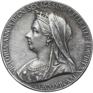 Wielka Brytania, Wiktoria, medal srebrny z 1897 roku, jubileusz 60-lecia panowania 