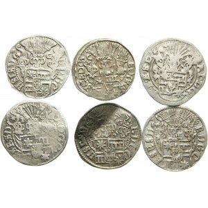 Germany, Lippe, 1/24 Taler (Furstengroschen), lot of 6 coins