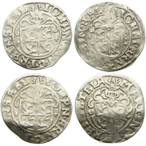 Germany, Regenstein, 1/24 Taler (Groschen) 1597-1599, lot of 4 coins