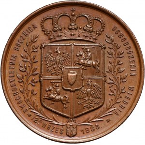 XIX wiek, medal z 1883 roku, Jan III Sobieski, 200-lecie zwycięstwa pod Wiedniem