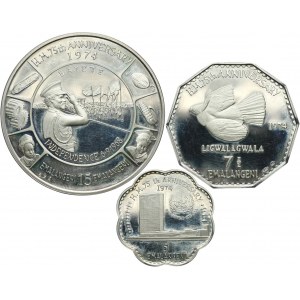 Suazi, zestaw 3 monet z 1974 roku
