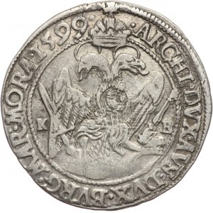 Węgry, Rudolf II, 1/4 talara 1599 KB, Kremnica