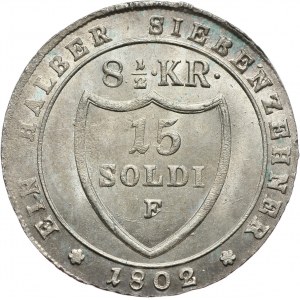 Austria, Franciszek II, 8 1/2 krajcara (15 soldi) 1802 F, Hall