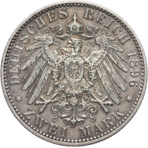 Niemcy, Schwarzburg-Sondershausen, Karol Günther, 2 marki 1896 A, Berlin