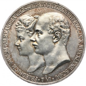 Germany, Mecklenburg-Schwerin, Friedrich Franz IV, 5 Mark 1904 A, Berlin, Wedding to Alexandra