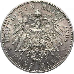 Niemcy, Meklenburgia-Szwerin, Fryderyk Franciszek IV, 5 marek 1904 A, Berlin, ślub z księżniczką Aleksandrą