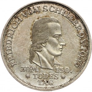 Germany, Federal Republic, 5 Mark 1955 F, Stuttgart, Friedrich Schiller