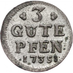 Niemcy, Prusy, Fryderyk Wilhelm I, 3 gute pfennig 1735 EGN