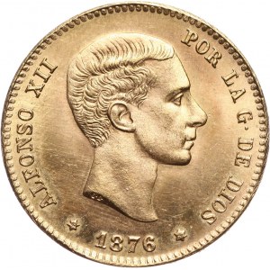Hiszpania, Alfons XII, 25 peset 1876 (19-62), nowe bicie (restrike)