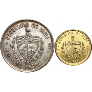 Kuba, zestaw monet, 20 i 100 pesos 1970