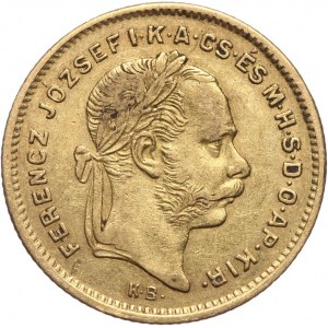 Hungary, Franz Josef I, 4 Forint = 10 Francs 1871 KB, Kremnitz