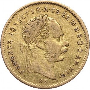 Hungary, Franz Josef I, 4 Forint = 10 Francs 1875 KB, Kremnitz