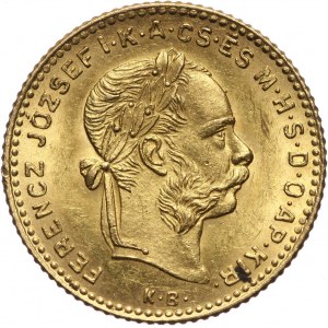 Węgry, Franciszek Józef I, 4 forinty = 10 franków 1888 KB, Kremnica