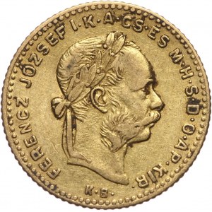 Hungary, Franz Josef I, 4 Forint = 10 Francs 1889 KB, Kremnitz