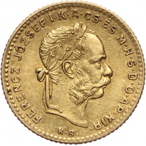 Hungary, Franz Josef I, 4 Forint = 10 Francs 1890 KB, Kremnitz